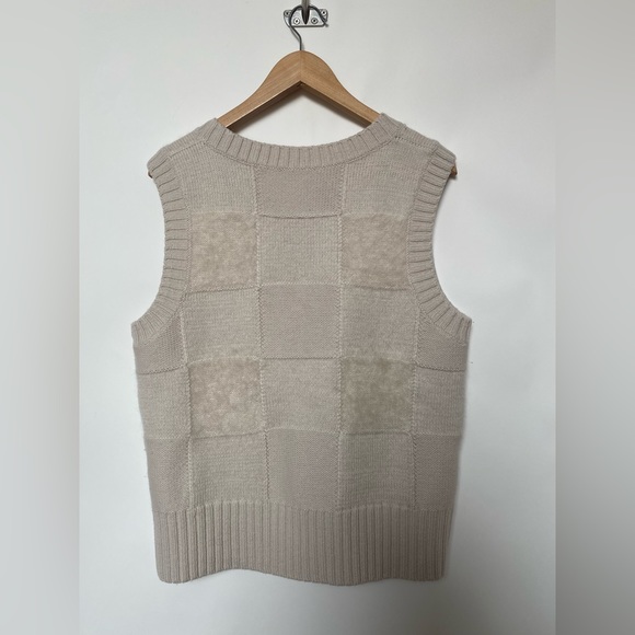 COS Wool Mohair Textured Checker Patch Sweater Vest - Picture 4 of 9